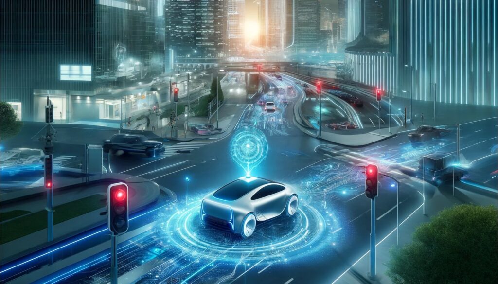 Illustration of an automated vehicle guided by a language model